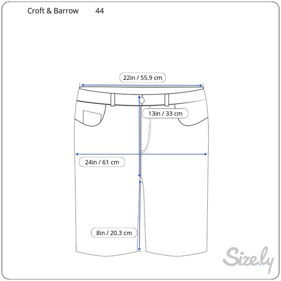 Croft Barrow Mens Navy Shorts Size 44 Flex Waist Casual Cotton Chino Summer Golf - Picture 5 of 6